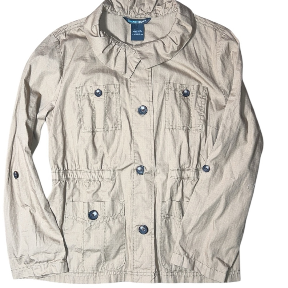 French Cuff Tan Cotton Shirt